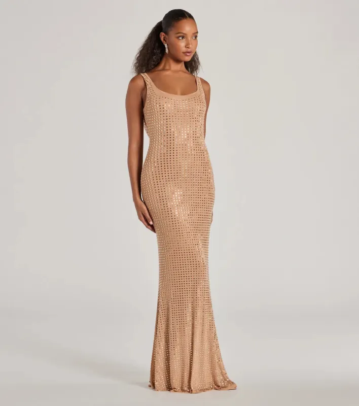 Aurelia Low Back Rhinestone Mermaid Formal Dress sold by Windsor