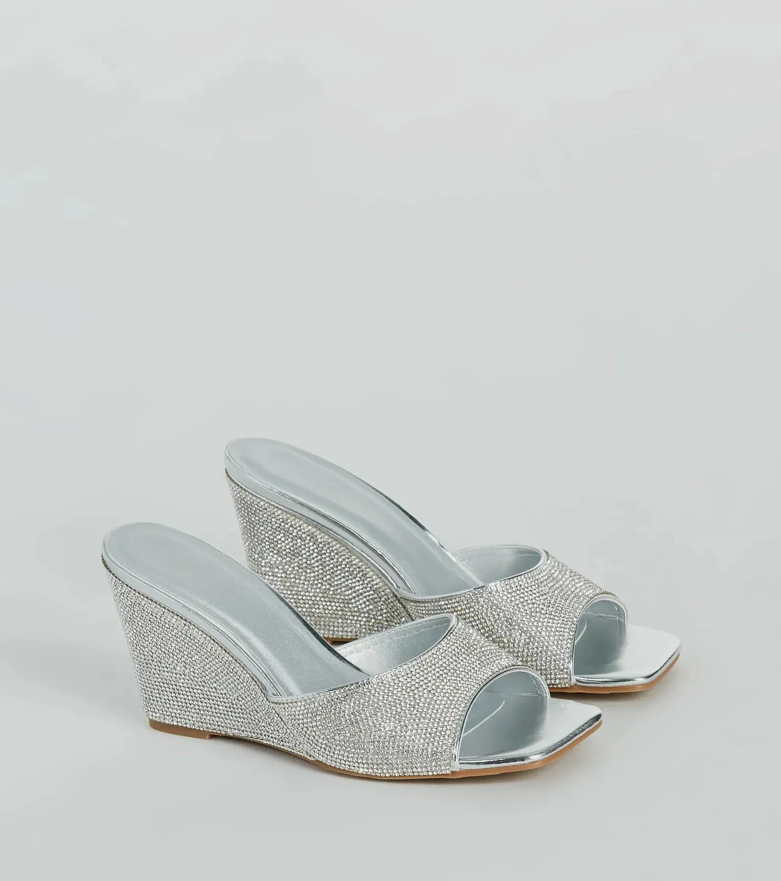 All Star Glitz Rhinestone Square Toe Wedges sold by Windsor