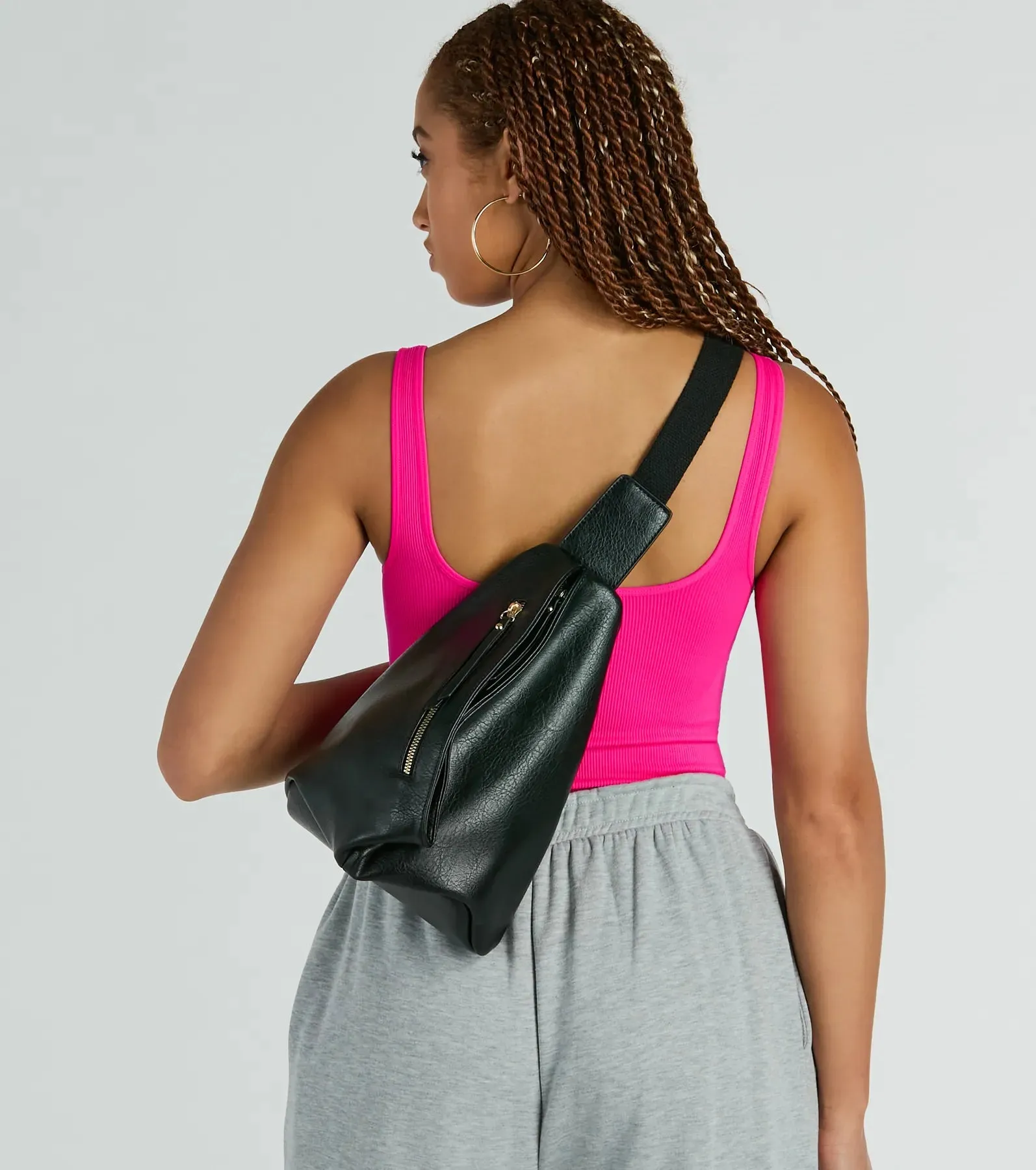 Quintessential Cutie Faux Leather Zipper Sling Bag sold by Windsor