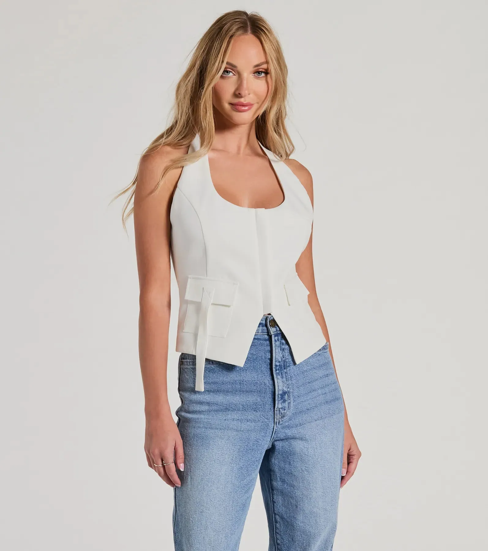 Elevated Impression Cargo Pocket Woven Vest sold by Windsor