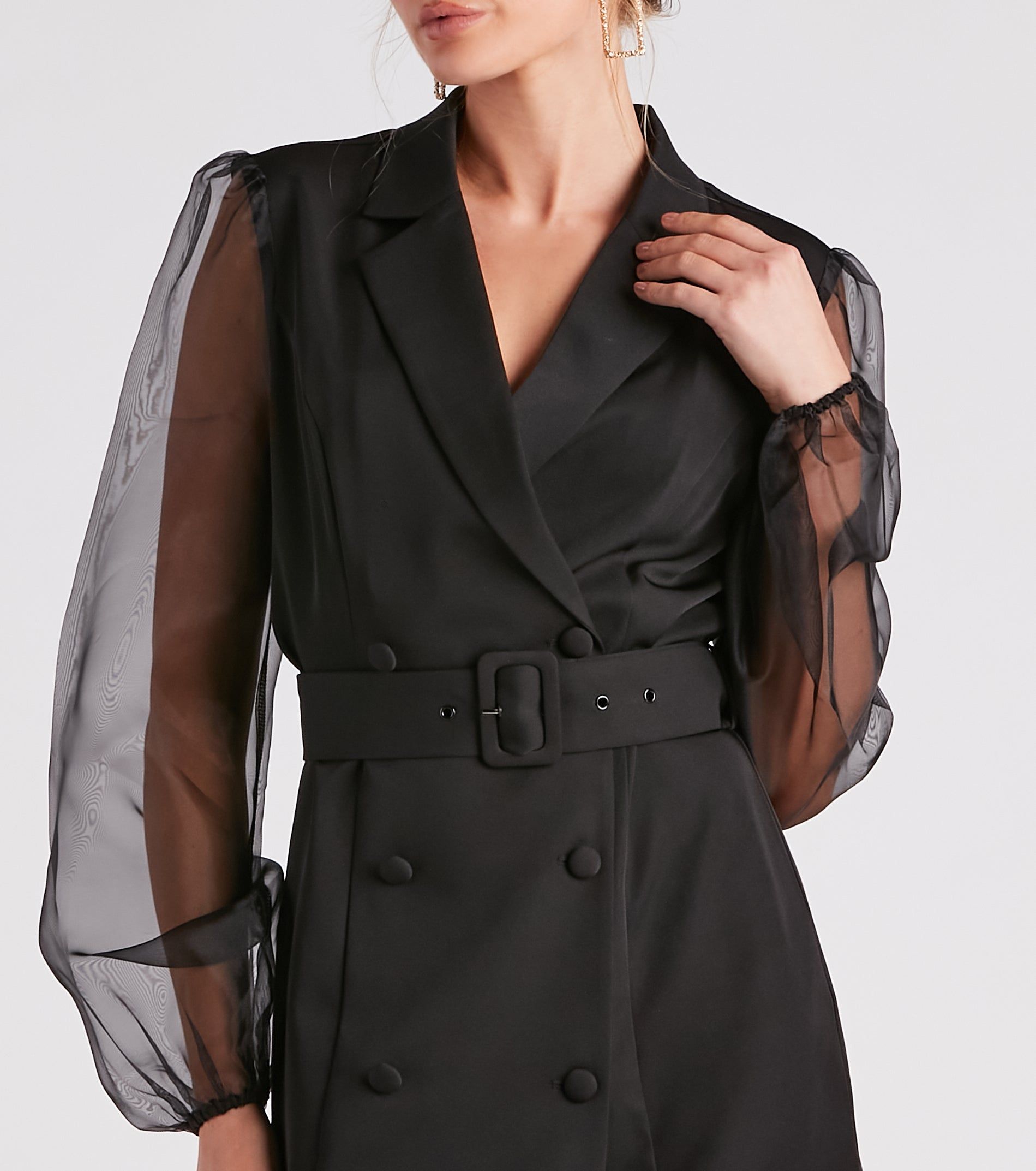 Chic And Fab Sheer Sleeve Blazer Dress sold by Windsor product image thumbnail 4