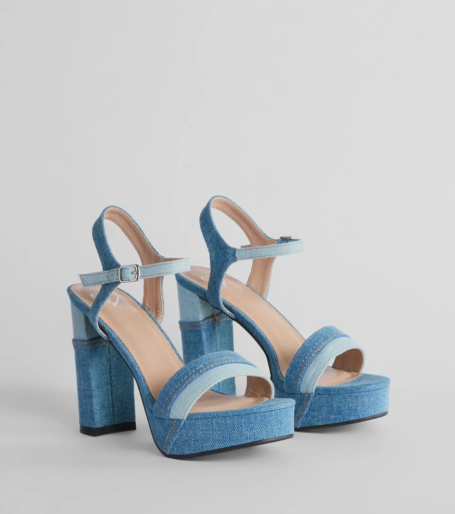 Style Quotient Platform Denim Block Heels sold by Windsor