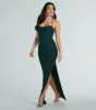 Hollie Halter Slit Glitter Long Formal Dress sold by Windsor