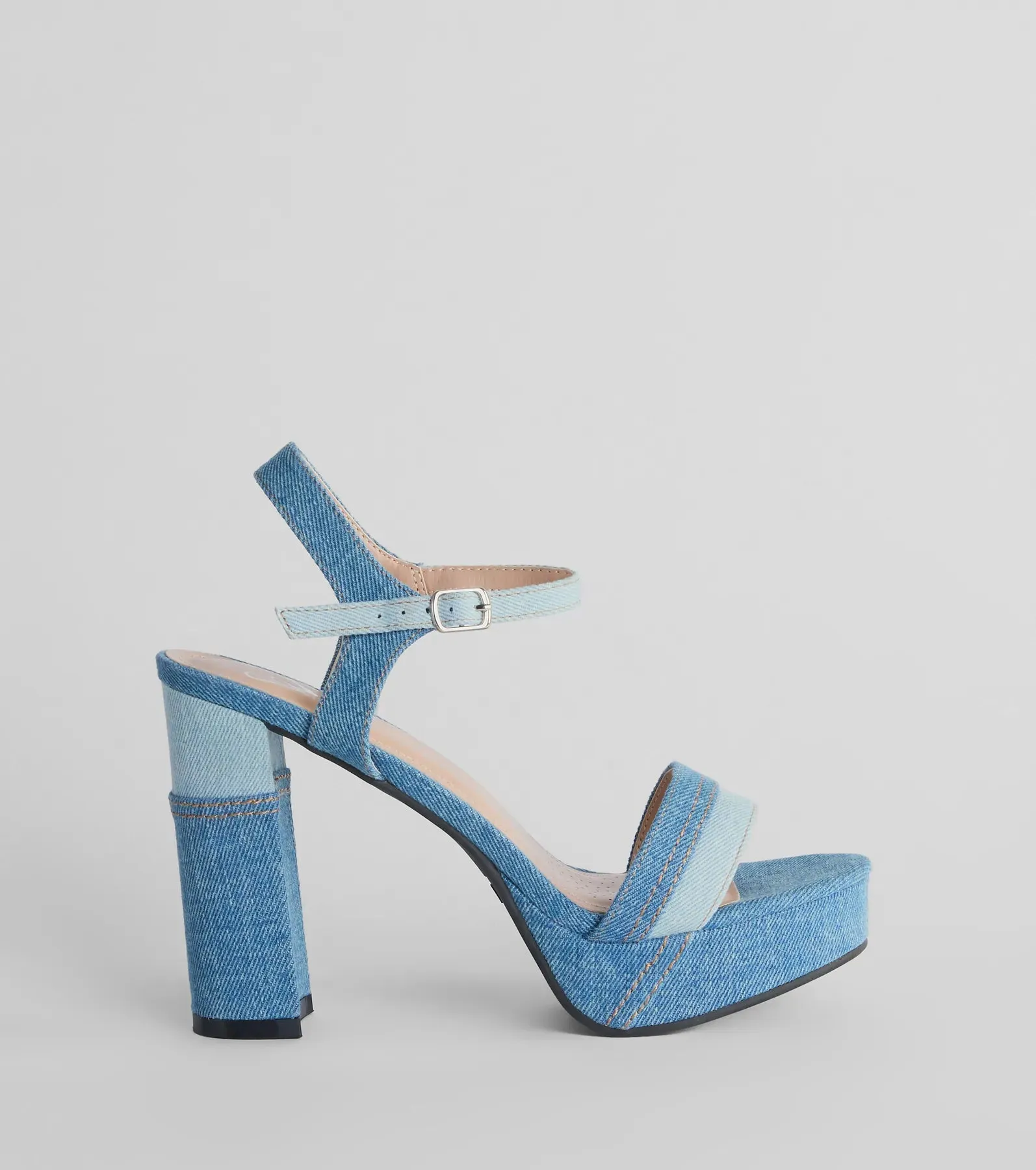 Style Quotient Platform Denim Block Heels sold by Windsor product image thumbnail 2