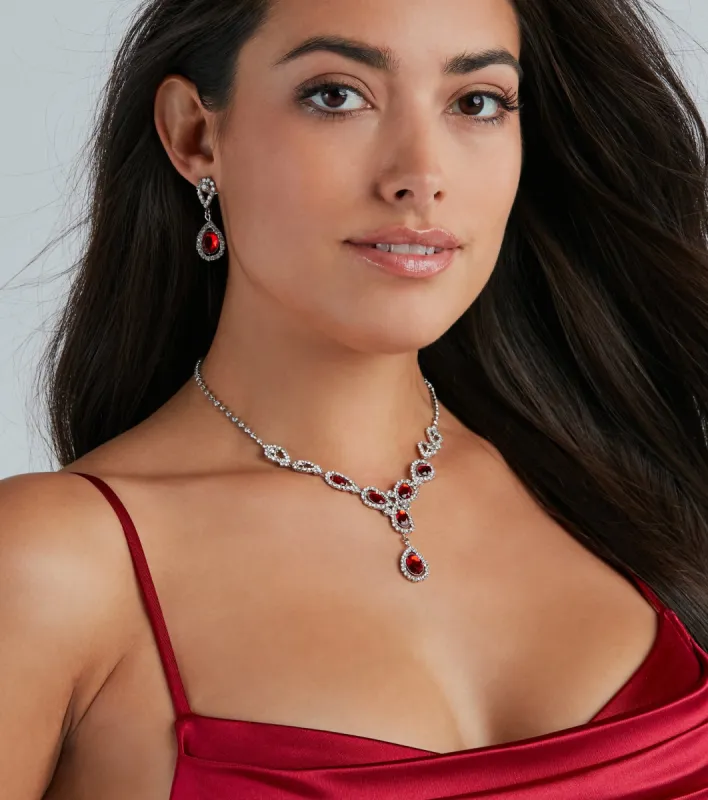 Elegantly Inclined Necklace And Earrings Set sold by Windsor