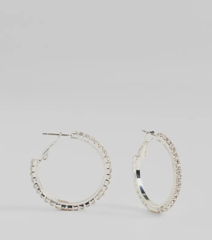 Pretty Sparkle Rhinestone Hoop Earrings sold by Windsor