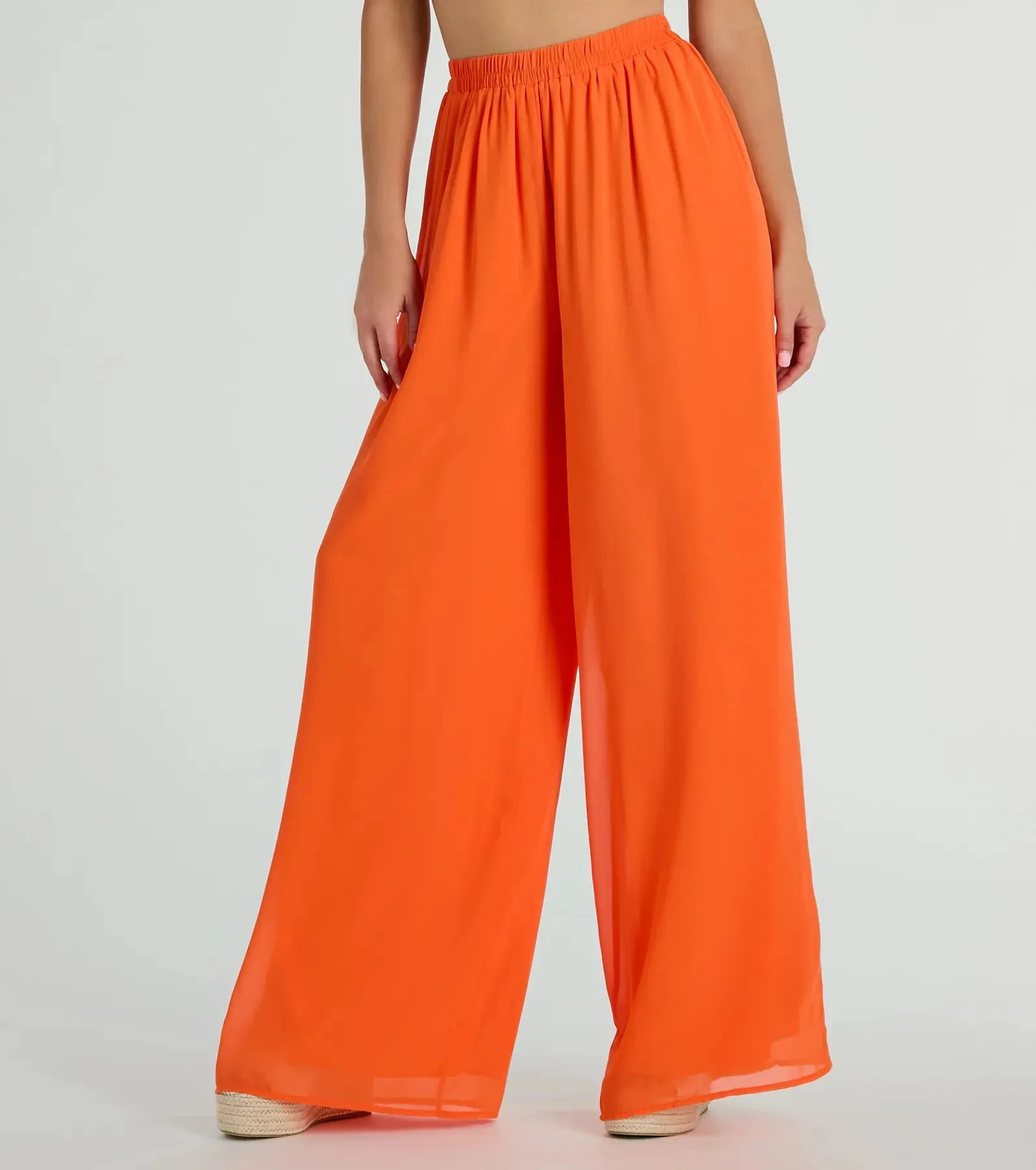 パンツ A FERRETTI Orange cotton palazzo pant WOMAN-TROUSERS-POPELINEPANTS-