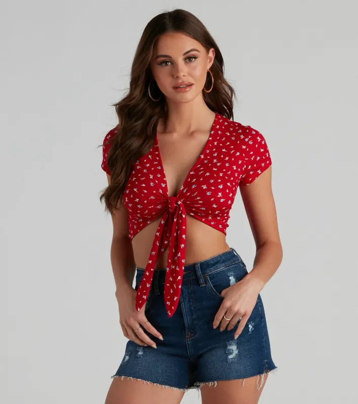 Best Buds Tie-Front Top sold by Windsor