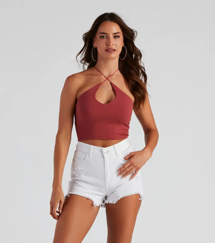 Everyday Staple Halter Crop Top sold by Windsor