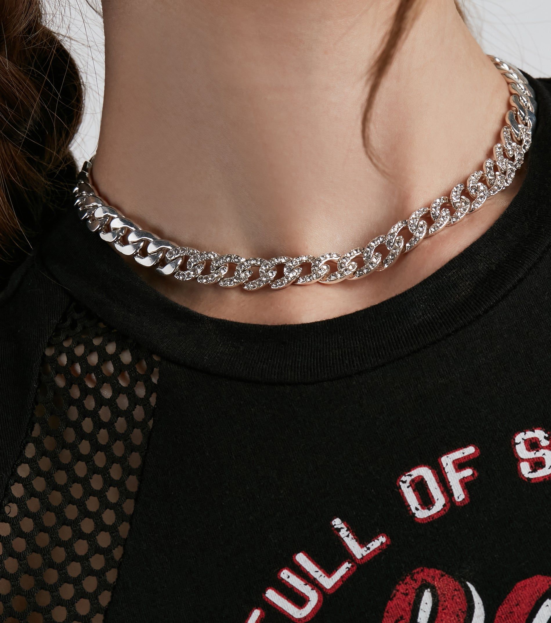 Major Ice Rhinestone Chain Link Collar sold by Windsor product image thumbnail 2