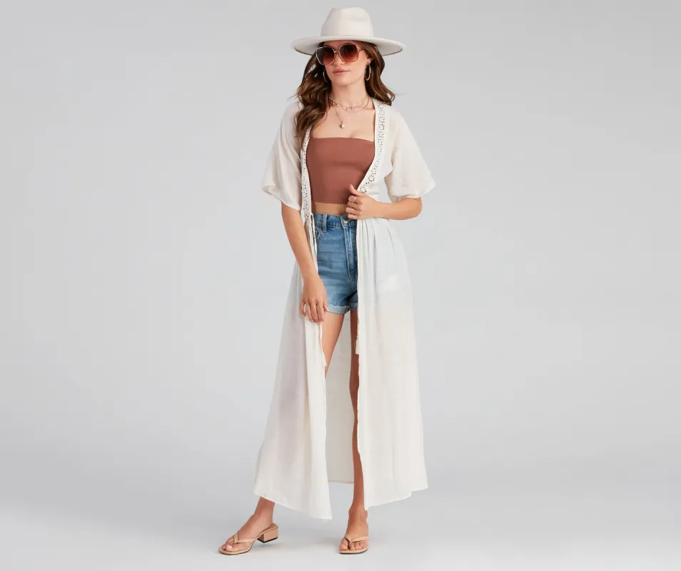 Hampton Vacay Crochet Trim Duster sold by Windsor
