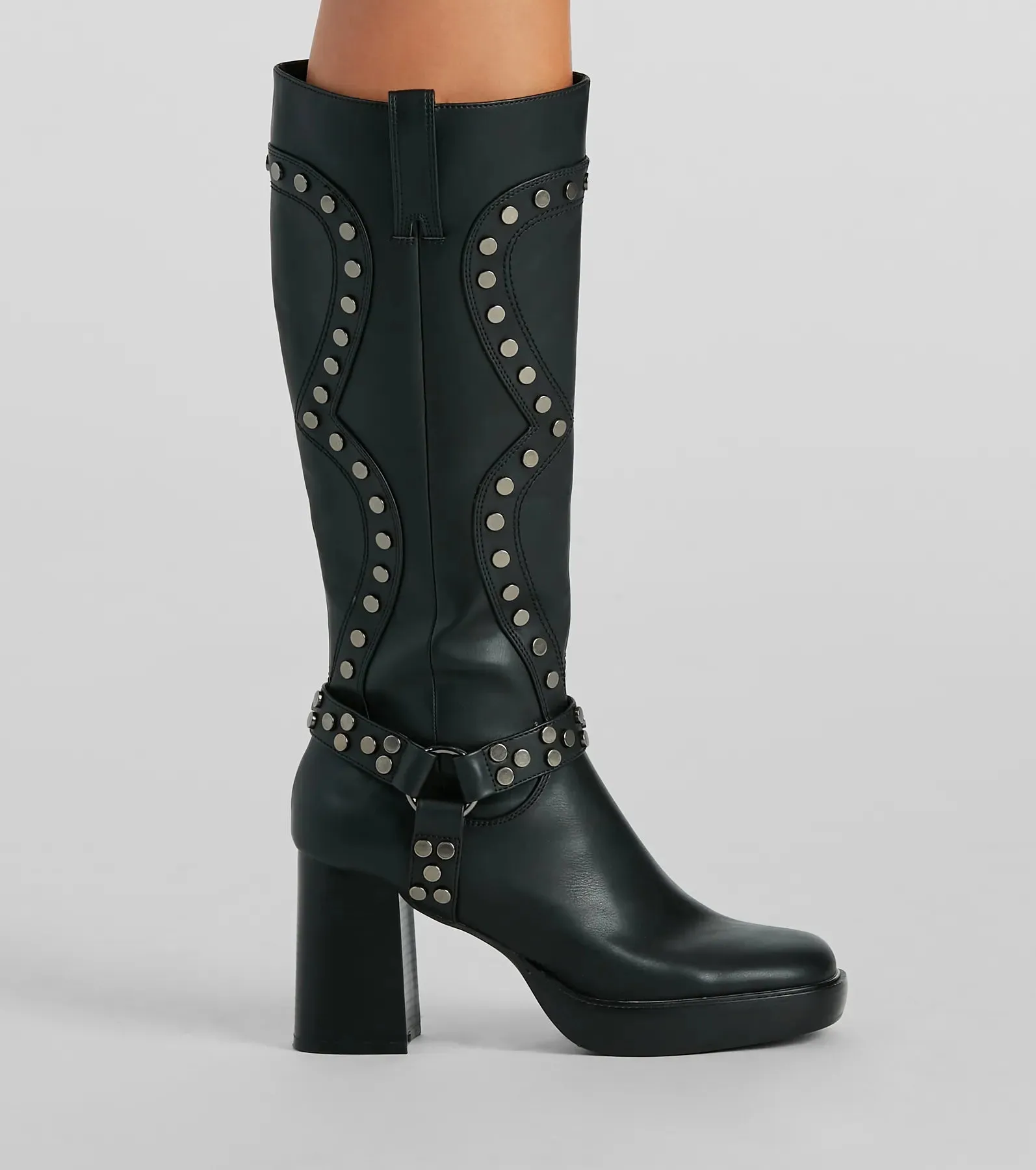 Edgy Attitude Faux Leather Under-The-Knee Boots sold by Windsor product image thumbnail 3