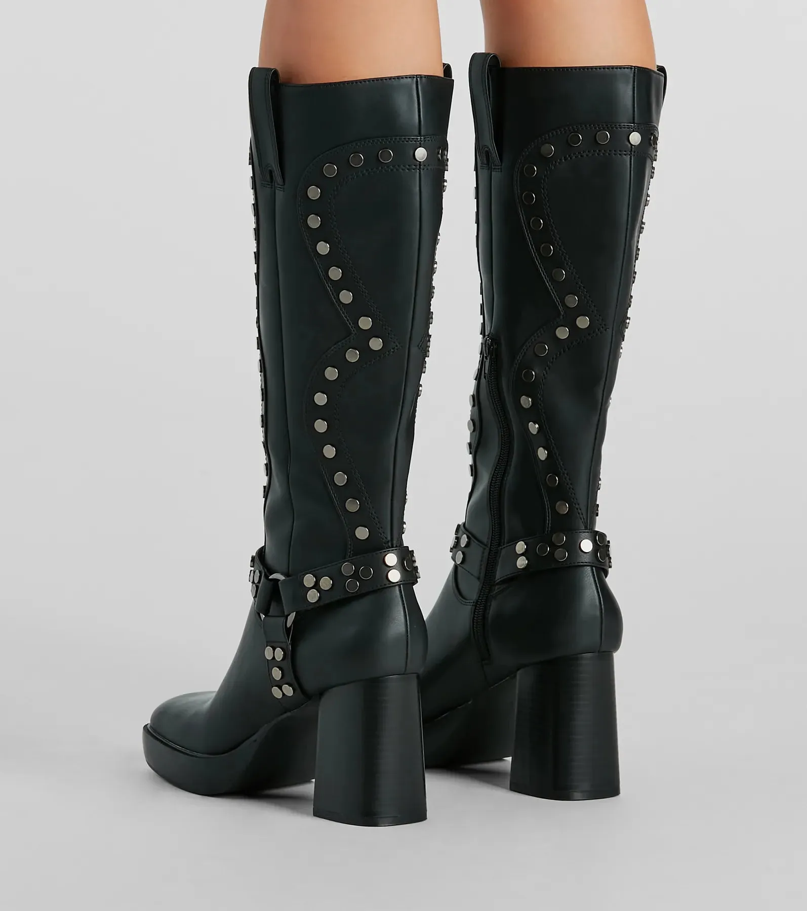 Edgy Attitude Faux Leather Under-The-Knee Boots sold by Windsor product image thumbnail 4