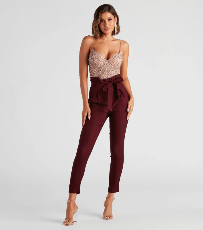 CLEARANCE - High Waist Paperbag Skinny Dress Pants sold by Windsor