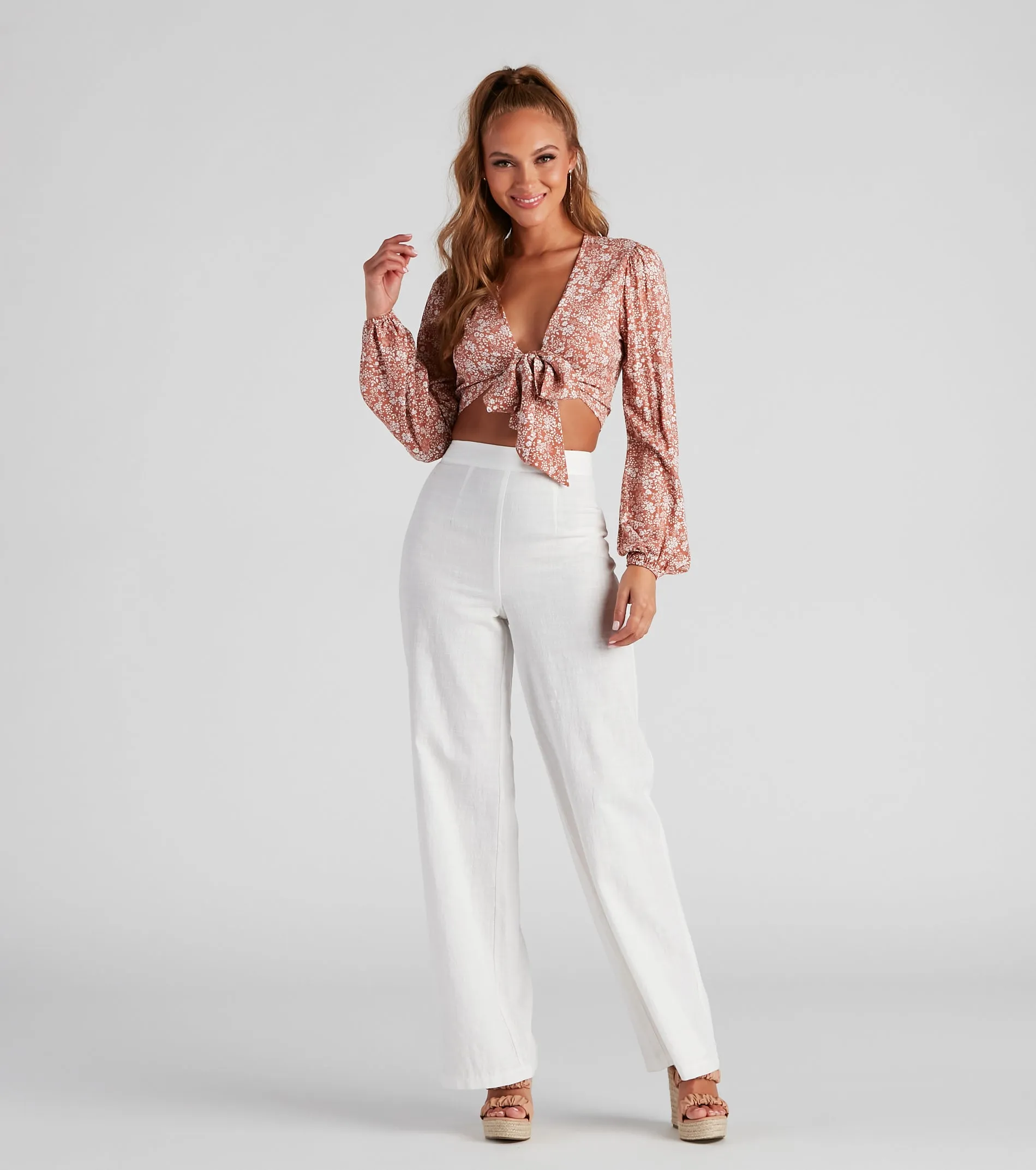 See Me Bloom Floral Tie Front Top sold by Windsor product image thumbnail 3