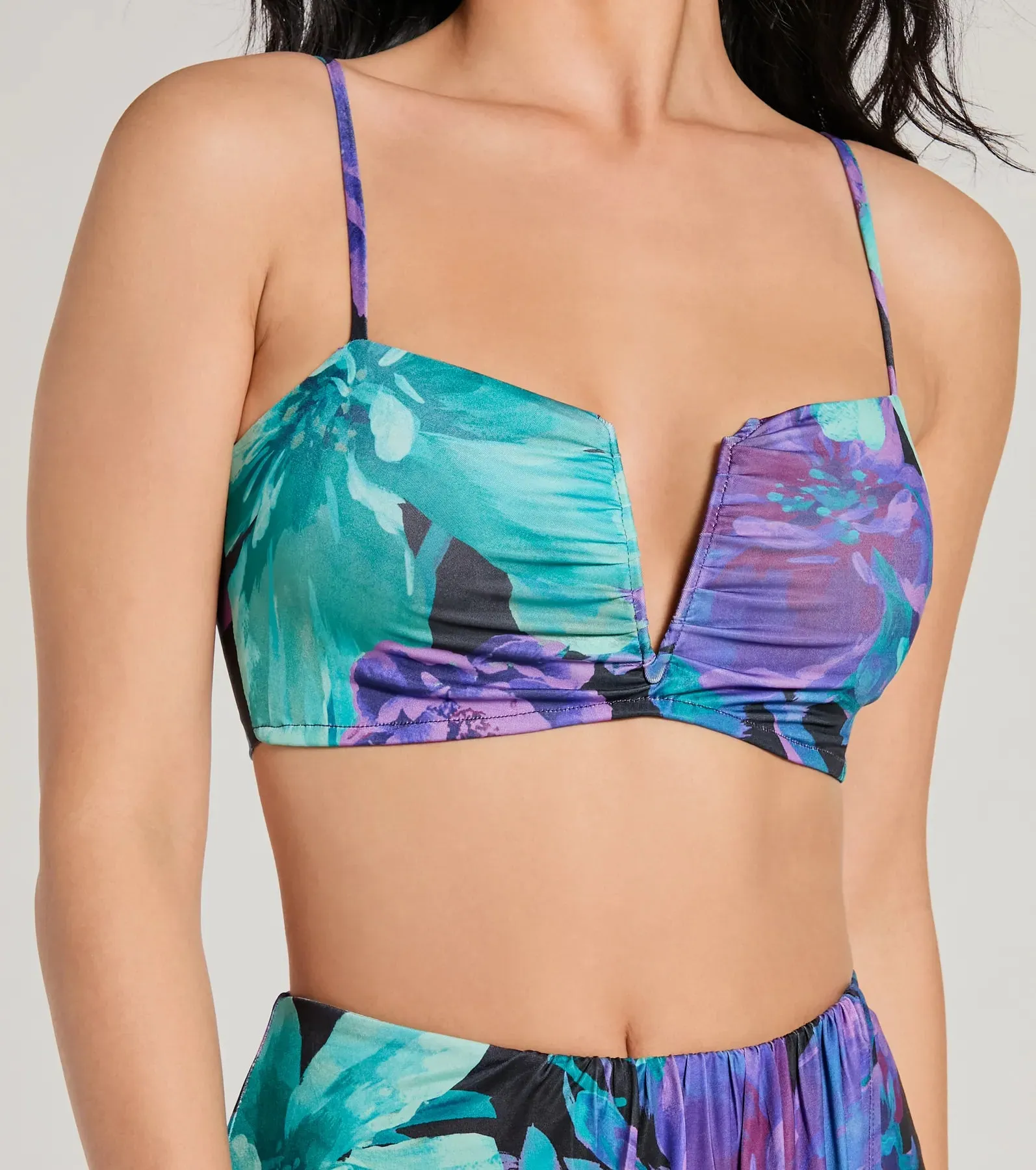 Tropical Vacay Spaghetti Strap Tie-Back Crop Top sold by Windsor product image thumbnail 4
