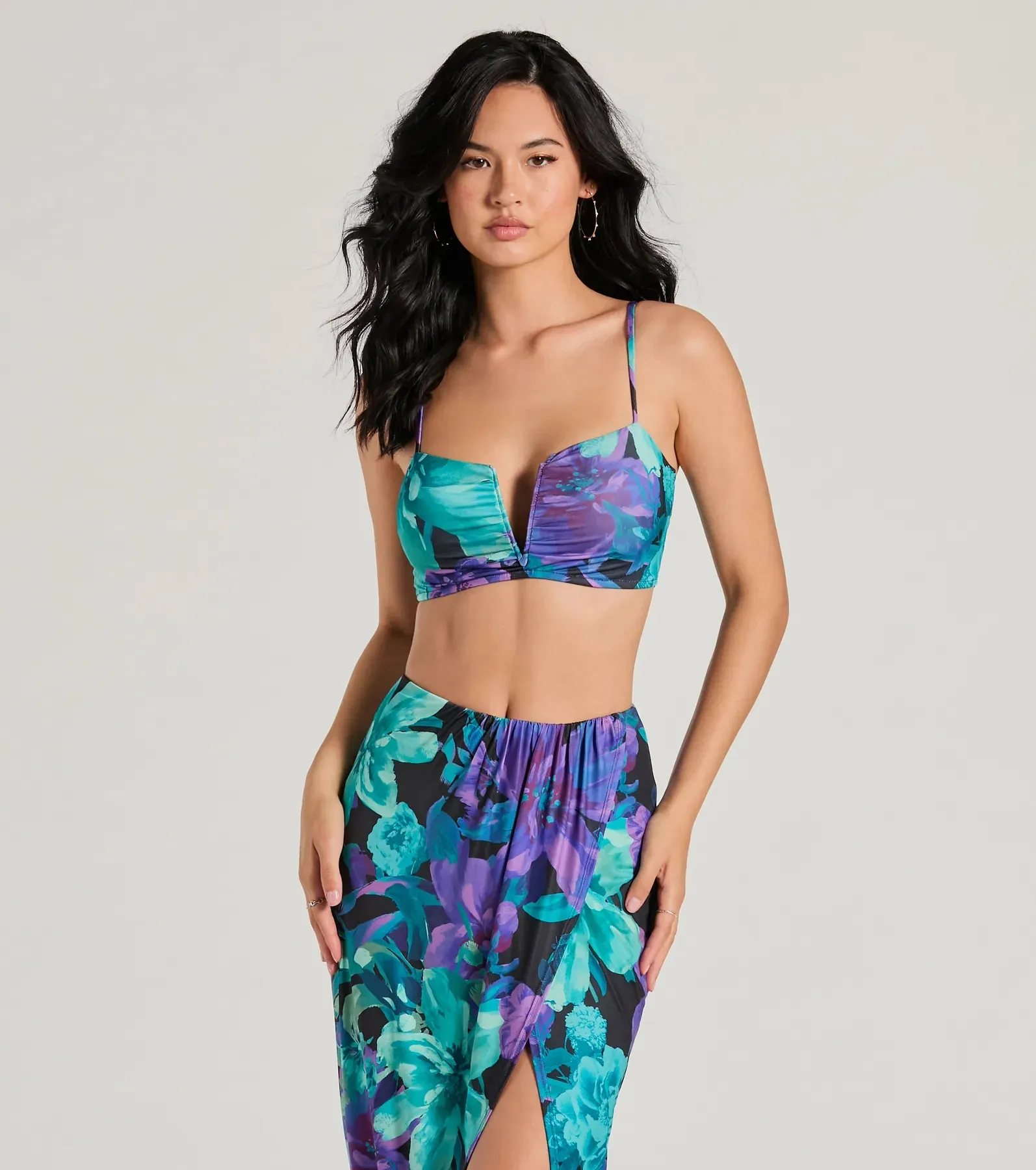 Tropical Vacay Spaghetti Strap Tie-Back Crop Top sold by Windsor