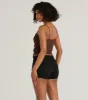 Sweet Fling Lace-Up Mesh Crop Top sold by Windsor