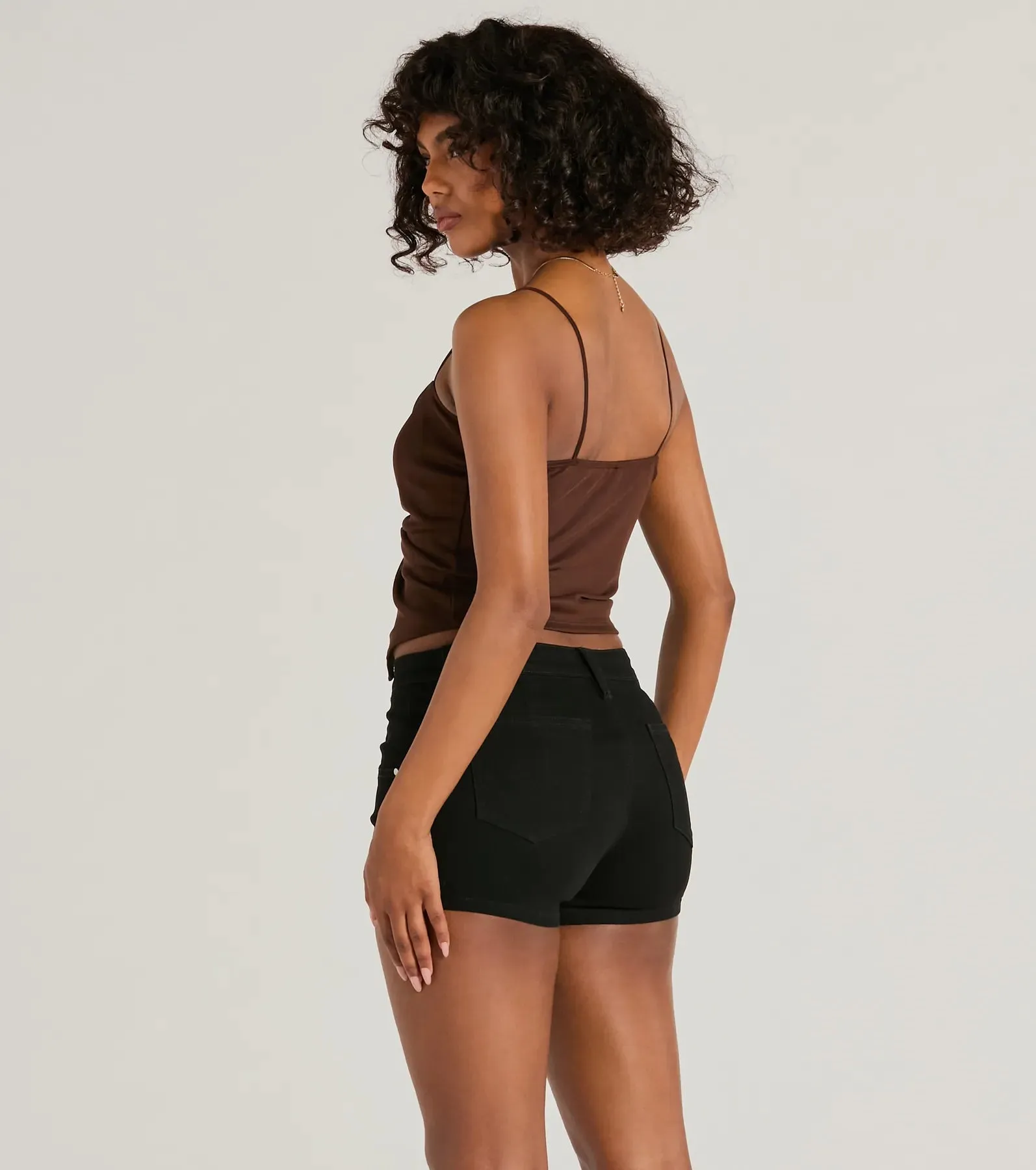 Sweet Fling Lace-Up Mesh Crop Top sold by Windsor product image thumbnail 2