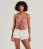 Sweet Fling Lace-Up Mesh Crop Top sold by Windsor