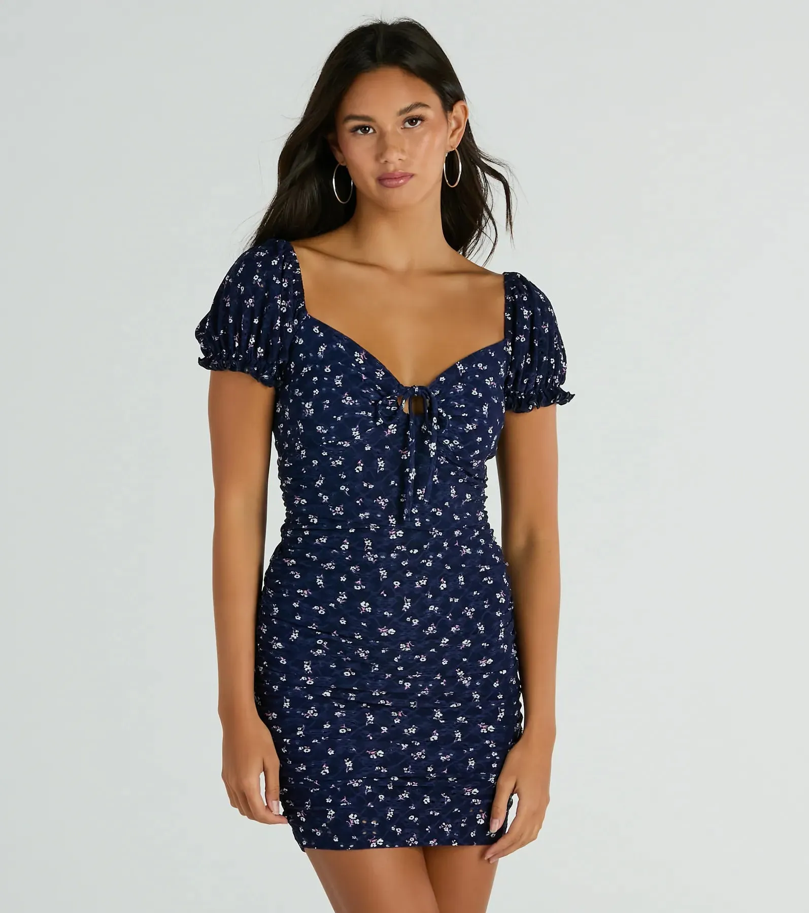 Meadow Vibes Floral Eyelet Lace Mini Dress sold by Windsor product image thumbnail 5
