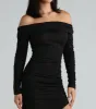 Glitzy Staple Glitter Off-The-Shoulder Midi Dress sold by Windsor