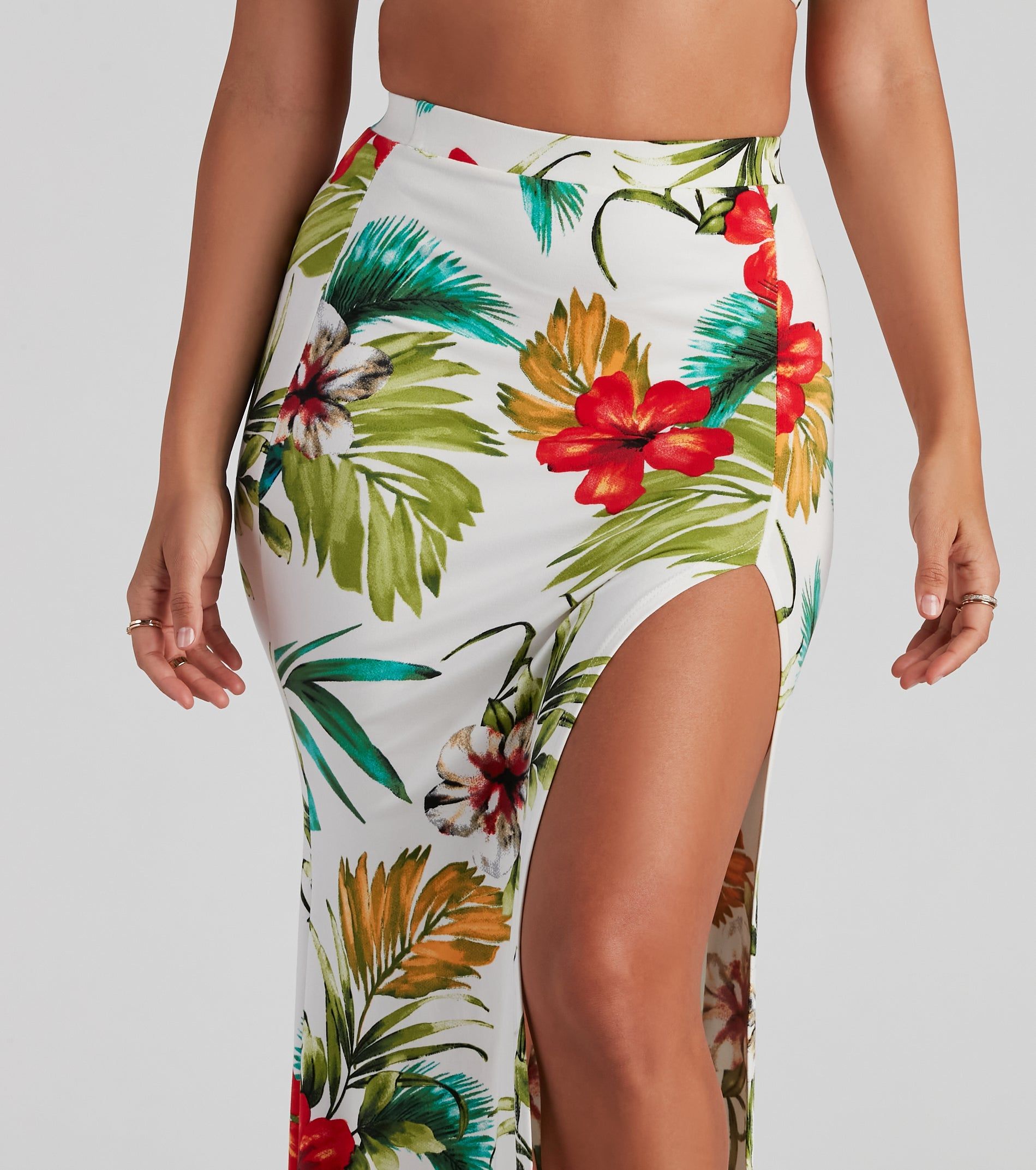 Tropical Glam Floral Maxi Skirt sold by Windsor product image thumbnail 4