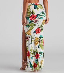 Tropical Glam Floral Maxi Skirt sold by Windsor