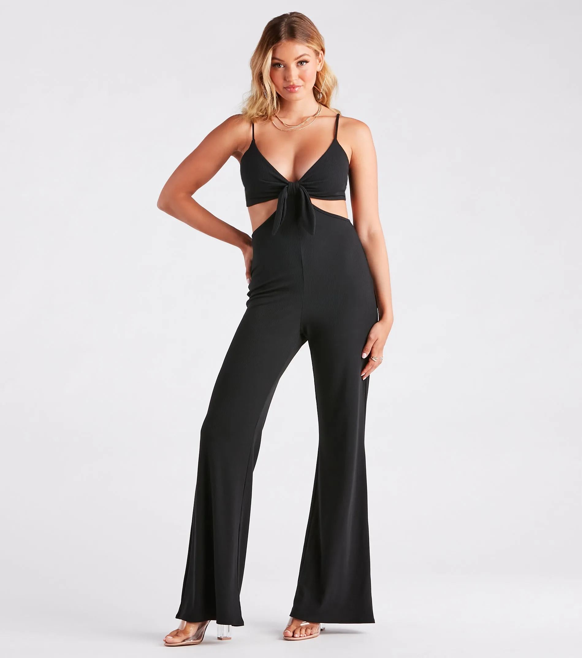 Getaway Girl Rib Knit Cutout Jumpsuit sold by Windsor product image thumbnail 4