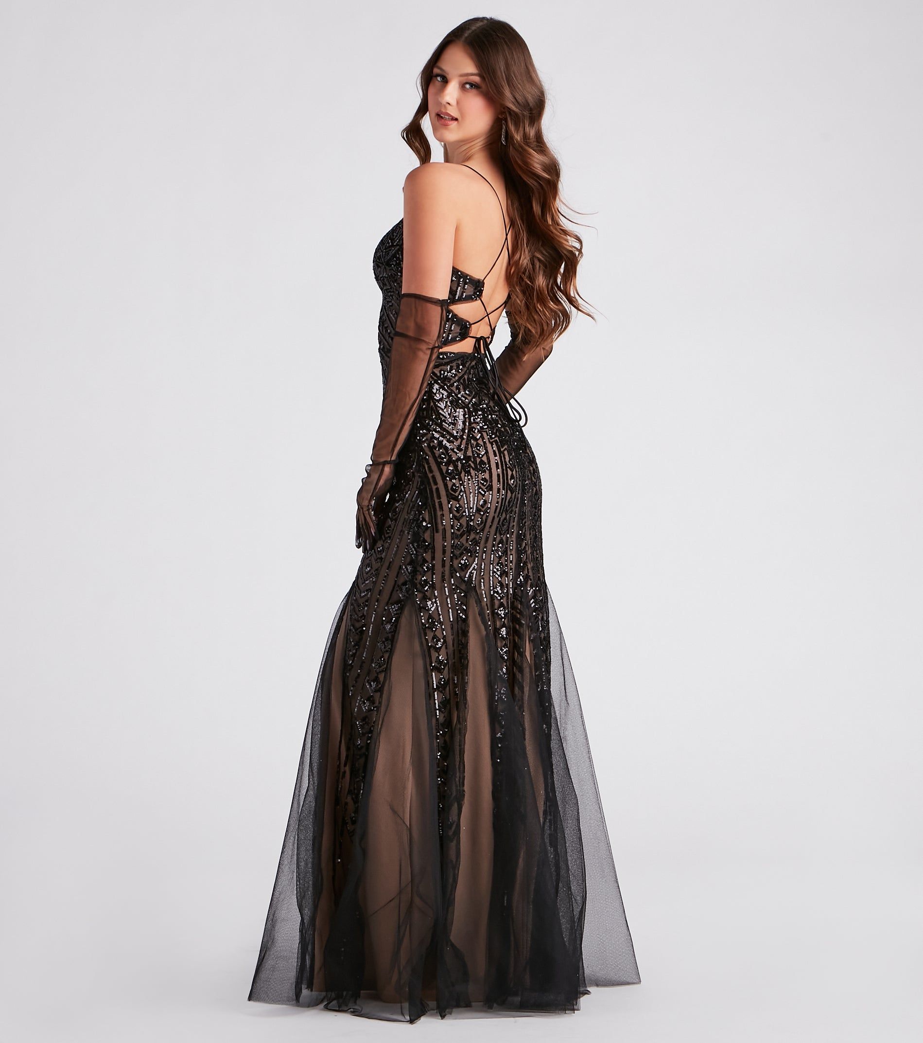 Juliana Formal Sequin Mesh Mermaid Dress sold by Windsor product image thumbnail 2
