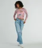 Butterfly Effect Long Sleeve Mesh Crop Top sold by Windsor