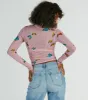 Butterfly Effect Long Sleeve Mesh Crop Top sold by Windsor