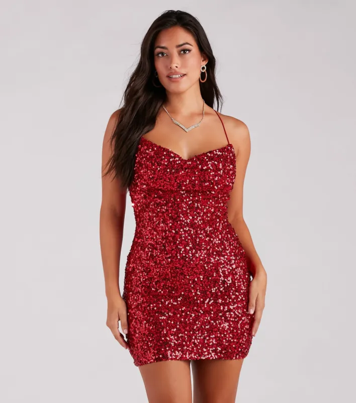 PLACEHOLDER - Raelyn Sequin Mini Party Dress sold by Windsor