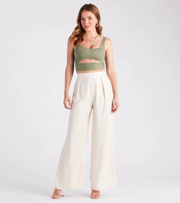 Sleek And Sophisticated Satin Wide-Leg Pants sold by Windsor