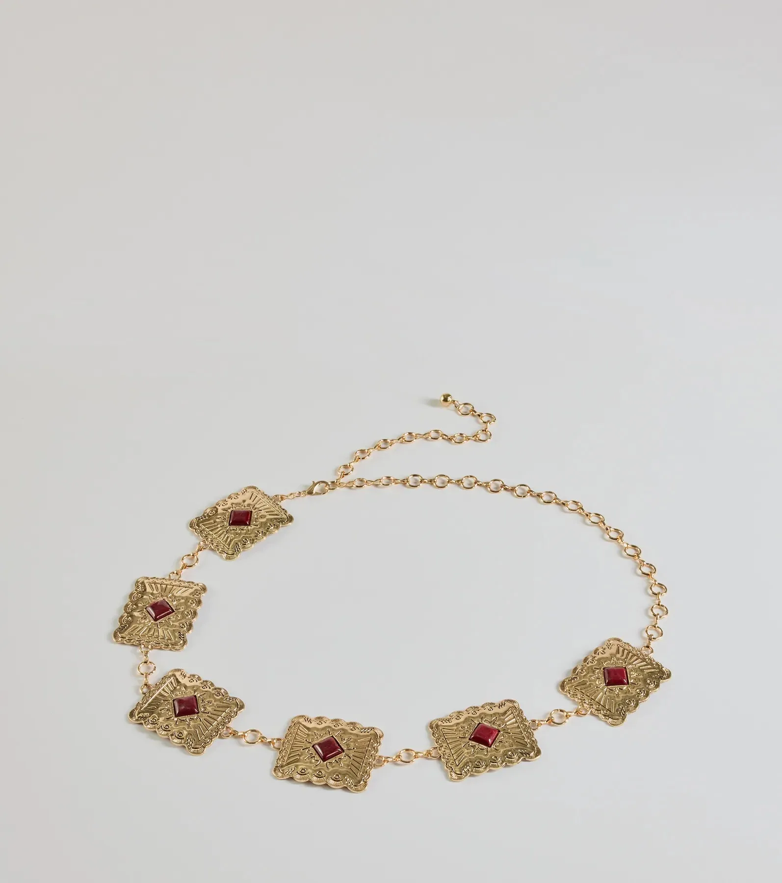 Western Vibes Colored Stone Chain Belt sold by Windsor