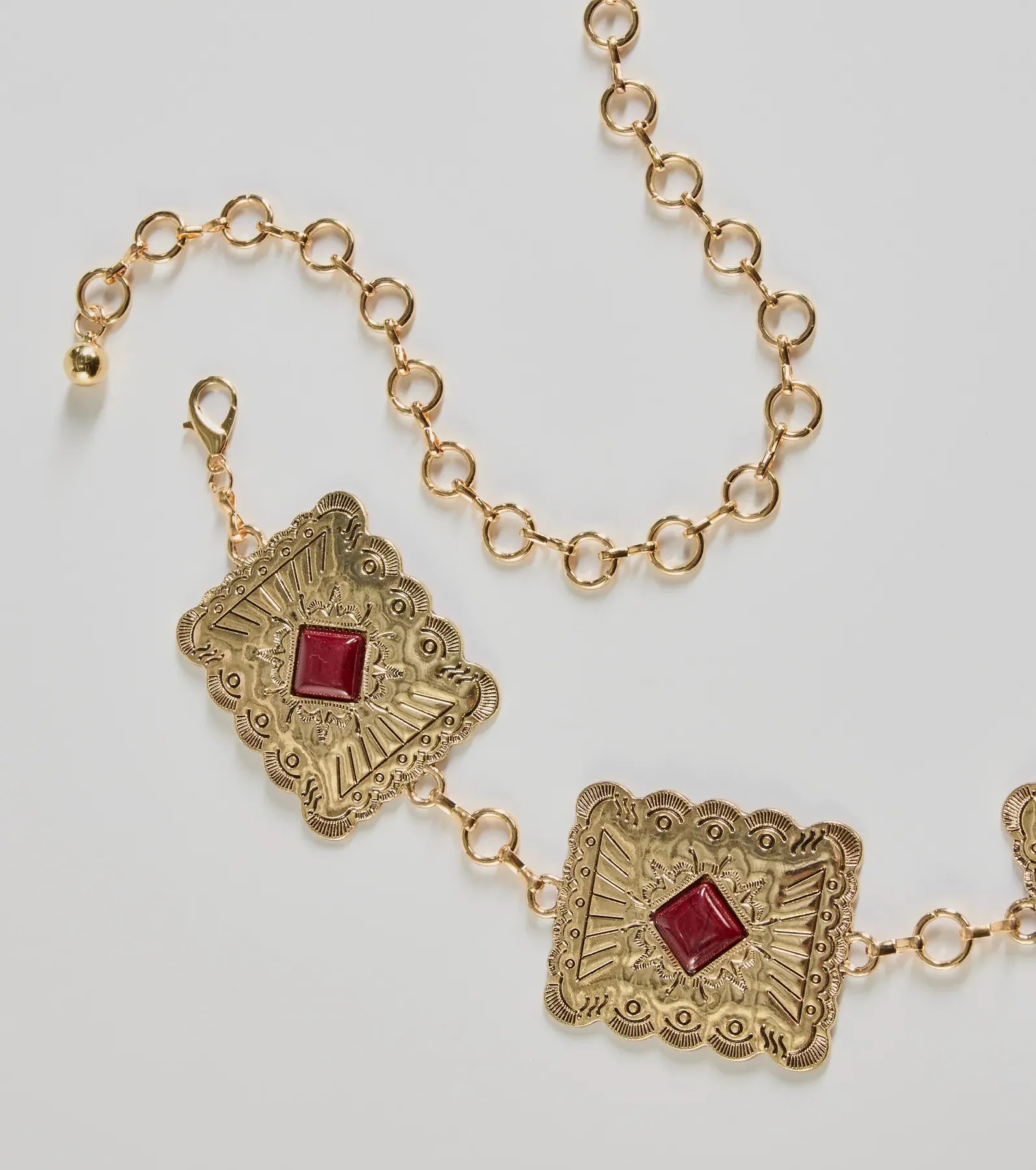 Western Vibes Colored Stone Chain Belt sold by Windsor product image thumbnail 2