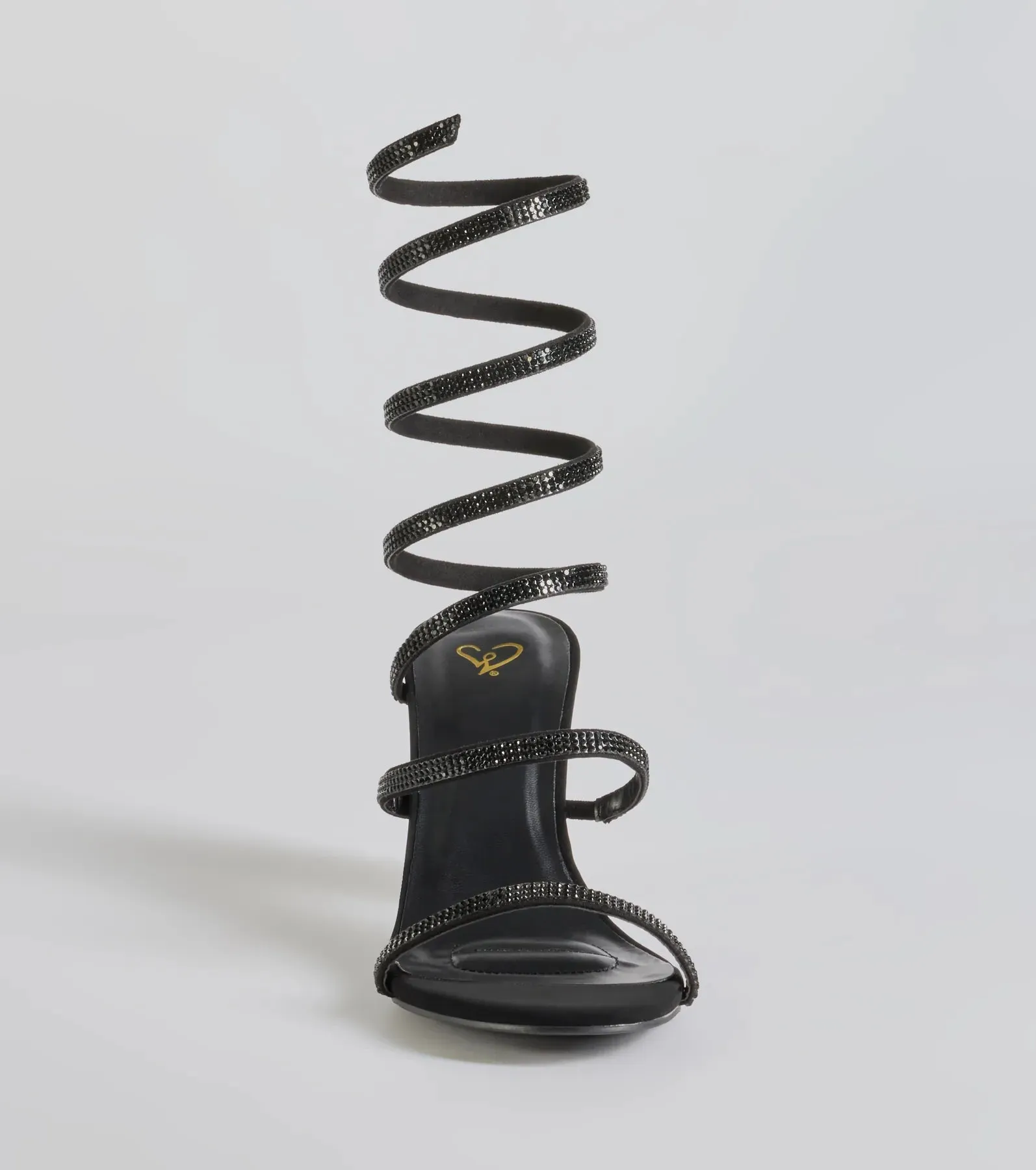 Gorgeous Girl Rhinestone Spiral Nubuck Block Heels sold by Windsor product image thumbnail 3