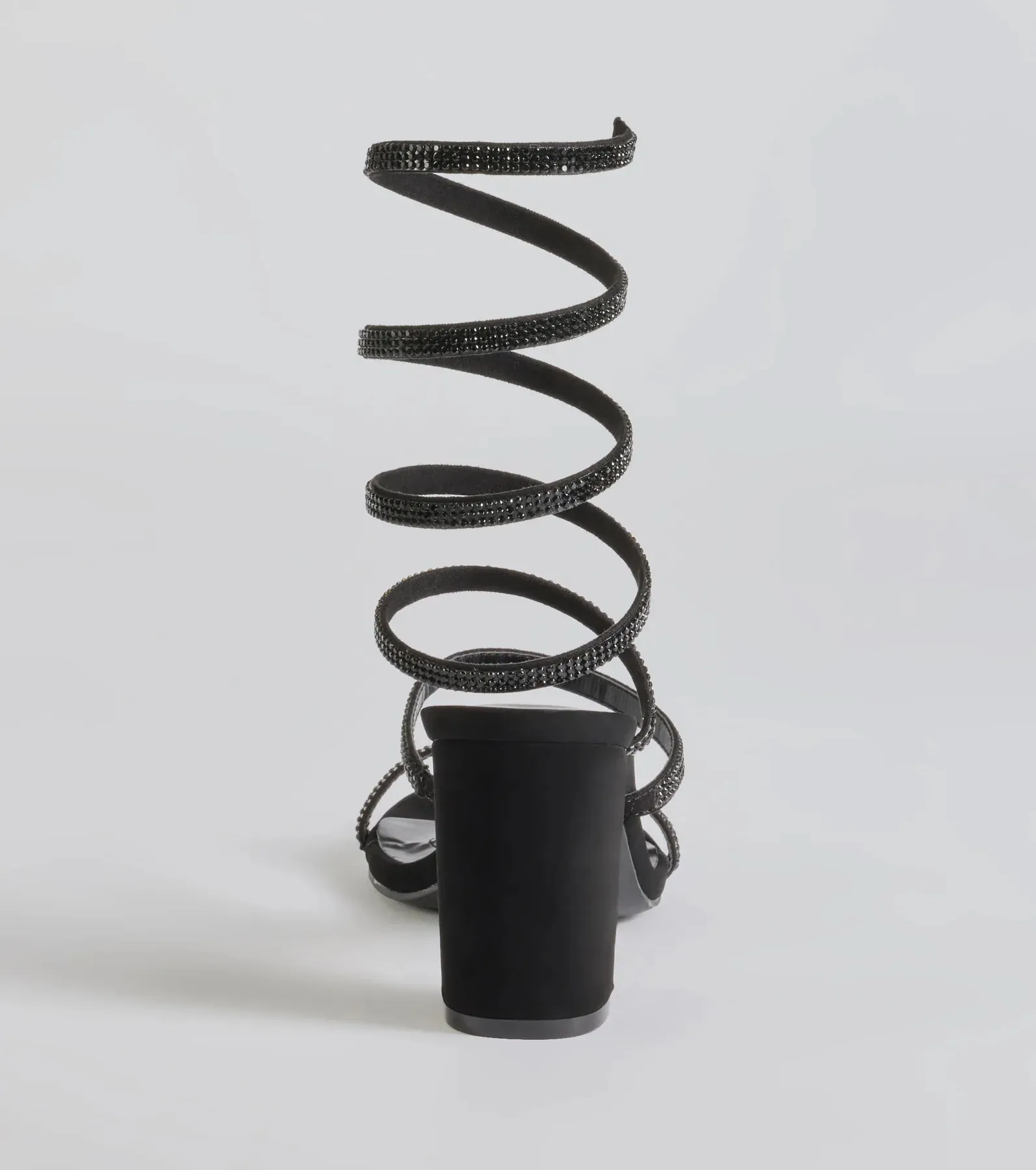 Gorgeous Girl Rhinestone Spiral Nubuck Block Heels sold by Windsor product image thumbnail 4