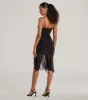 Dancing And Drinks Sleeveless Mesh Ruffle Midi Dress sold by Windsor