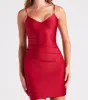 Flawless One Satin V-Neck Mini Dress sold by Windsor