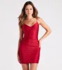 Flawless One Satin V-Neck Mini Dress sold by Windsor