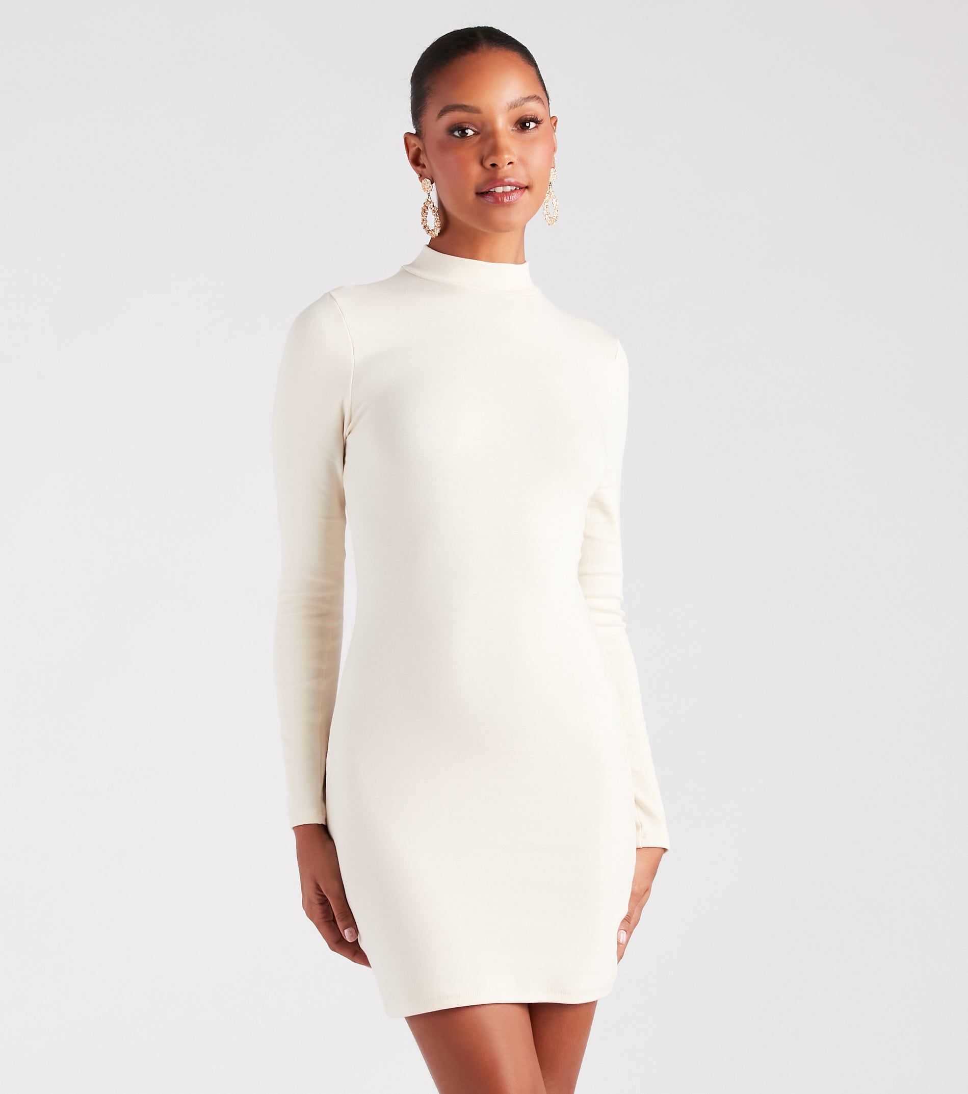 CLEARANCE - High Appeal Mock Neck Bodycon Mini Dress sold by Windsor