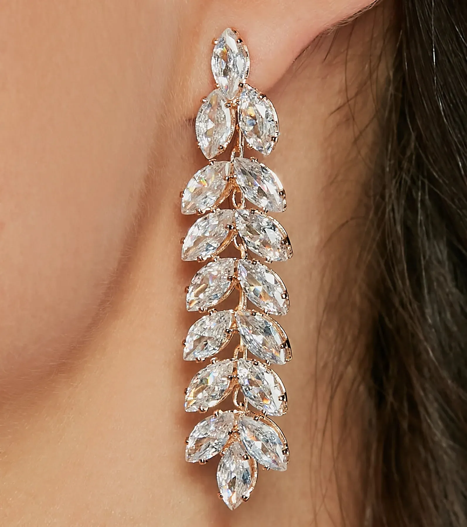 Glam Goddess Marquise Cubic Zirconia Duster Earrings sold by Windsor product image thumbnail 2