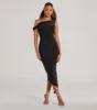 Can't Deny It One-Shoulder Bodycon Midi Dress sold by Windsor