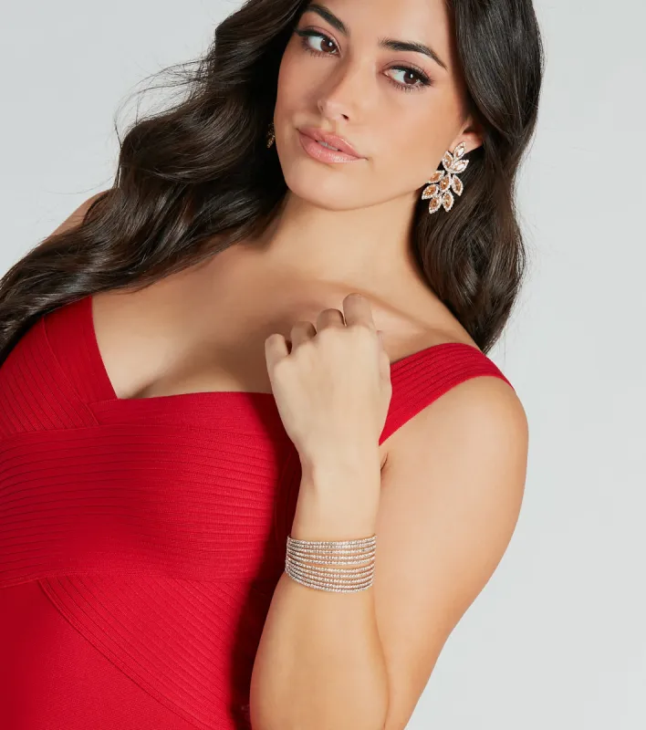 Sparkle Beauty Rhinestone Cuff Bracelet sold by Windsor