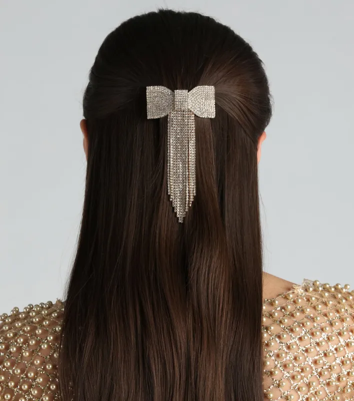 Presently Glam Rhinestone Bow Barrette sold by Windsor