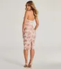Floral Allure Strapless Lace Midi Dress sold by Windsor