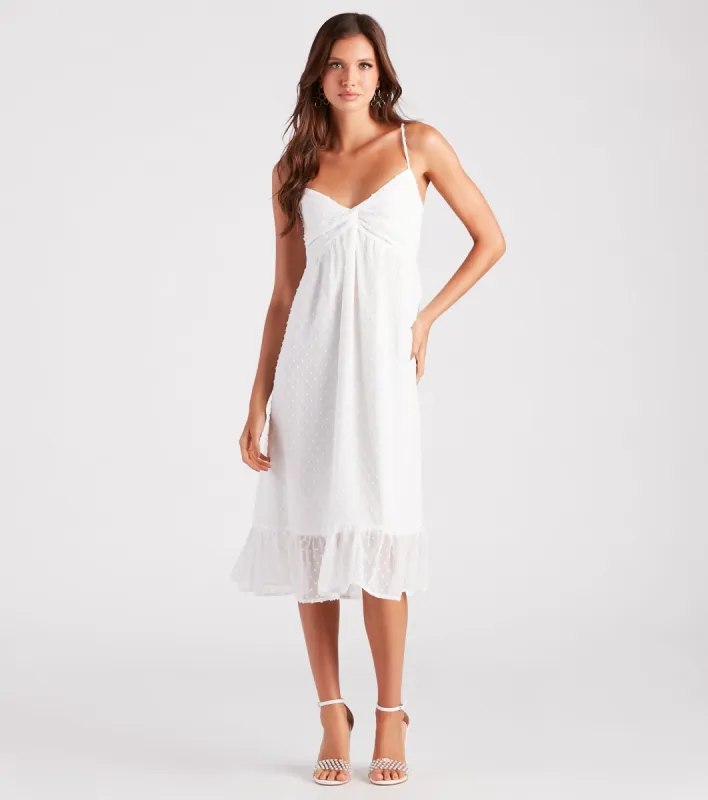 Sweet Charm Swiss Dot Chiffon Midi Dress sold by Windsor