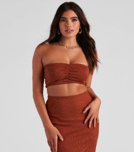 So Stunning Ruched Tube Top sold by Windsor