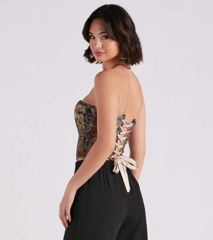 Not Your Grandma's Floral Corset Top sold by Windsor